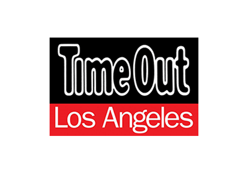 Time Out Los Angeles logo on a black background, featuring &ldquo;Time Out&rdquo; in white with a black outline over a red &ldquo;Los Angeles&rdquo; bar.