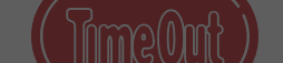A Time Out logo on a gray background, with a red rounded rectangle and white outlined text, centered in the image.